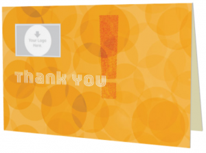 Orange circles Thank You greeting card