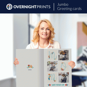 mother's day gift idea jumbo greeting card from overnightprints